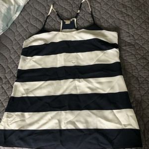 JCrew Navy and white stripped tank